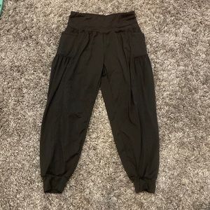 black flowy joggers